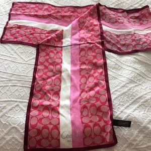 Authentic Coach Pink CC (60”x10”) Silk Scarf